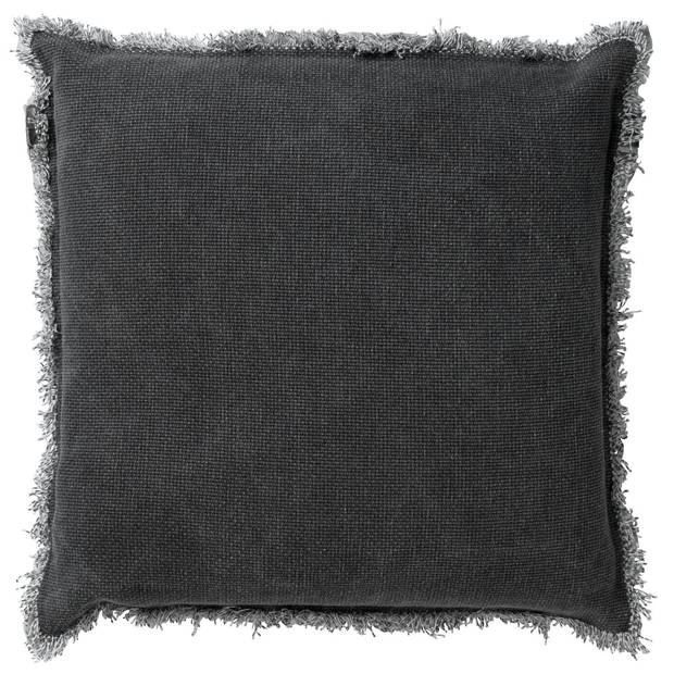 Dutch Decor - BURTO - Sierkussen 45x45 cm - gewassen katoen - Charcoal - antraciet