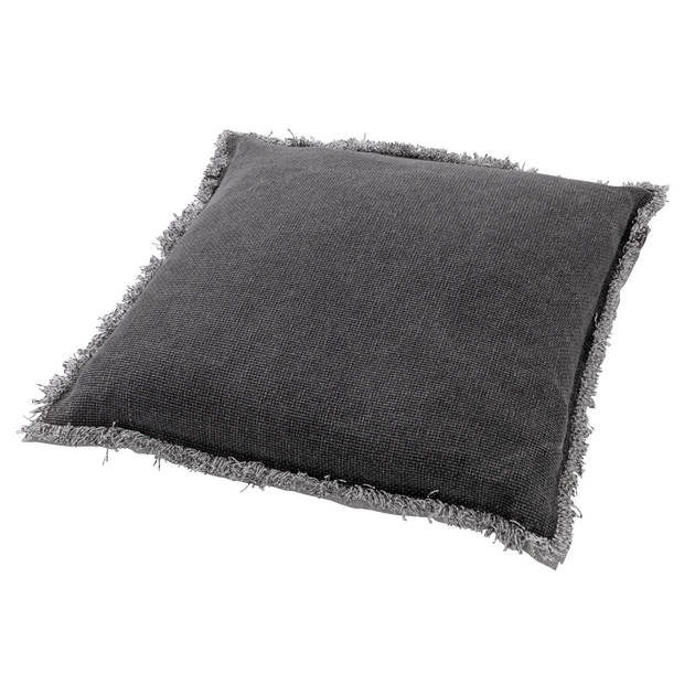 Dutch Decor - BURTO - Sierkussen 60x60 cm - gewassen katoen - Charcoal Gray - antraciet