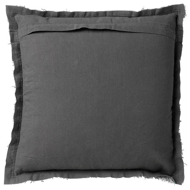 Dutch Decor - BURTO - Kussenhoes 45x45 cm - gewassen katoen - Charcoal Gray - antraciet