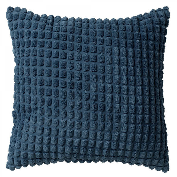 Dutch Decor - ROME - Sierkussen 45x45 cm - 100% polyester - effen kleur - Insignia Blue - donkerblauw