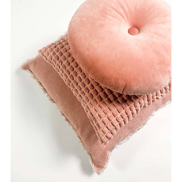 Dutch Decor - ROME - Kussenhoes 45x45 cm - 100% polyester - effen kleur - Muted Clay - roze