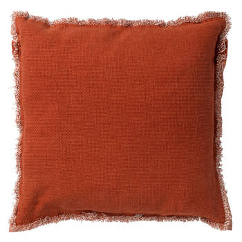 Dutch Decor - BURTO - Sierkussen 45x45 cm - gewassen katoen - Potters Clay - oranje