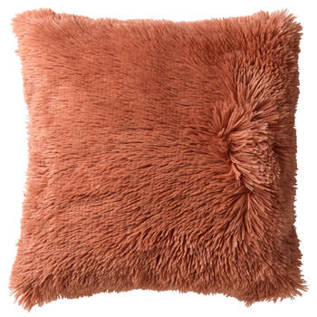 Dutch Decor - FLUFFY - Sierkussen 45x45 cm - superzacht - effen kleur - Muted Clay - roze