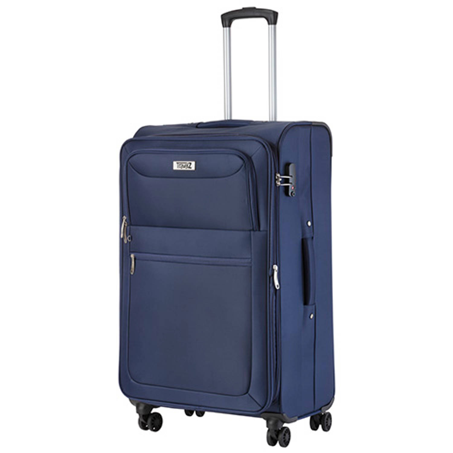 Travelz Softspinner TSA Reiskoffer - Trolley 77cm en 104+16 Ltr met expander - Blauw