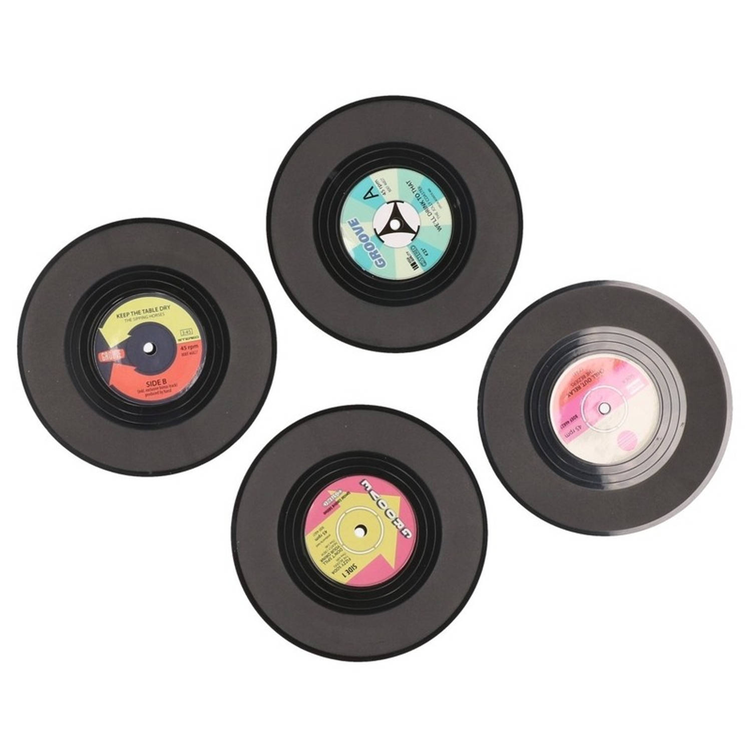 12x Lp Vinyl Onderzetters 11 Cm Onderzetters Voor Glazen En Bekers Muziekfan Thema Cadeau-gadget
