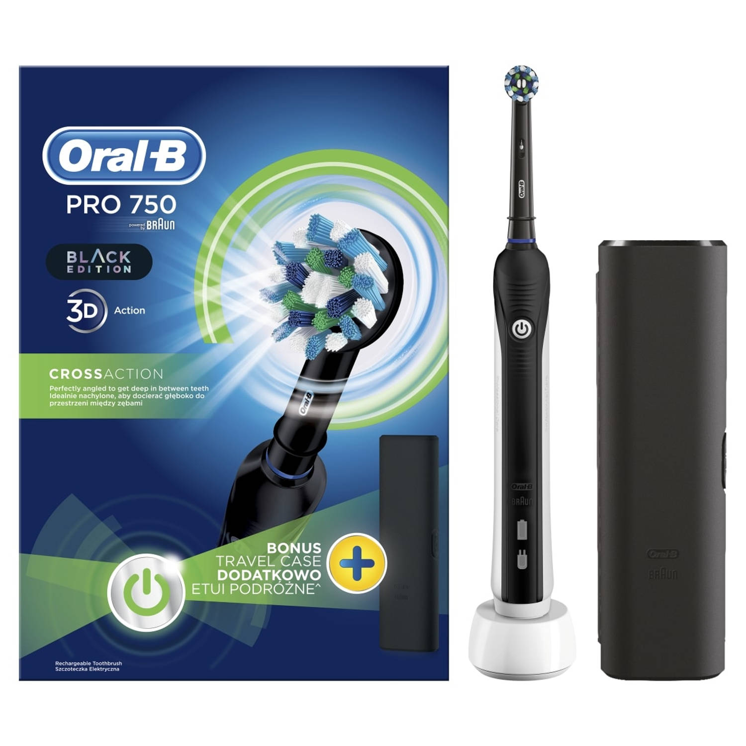 Oral-b Elektrische Tandenborstel Pro 750 Zwart - 1 Poetsstand