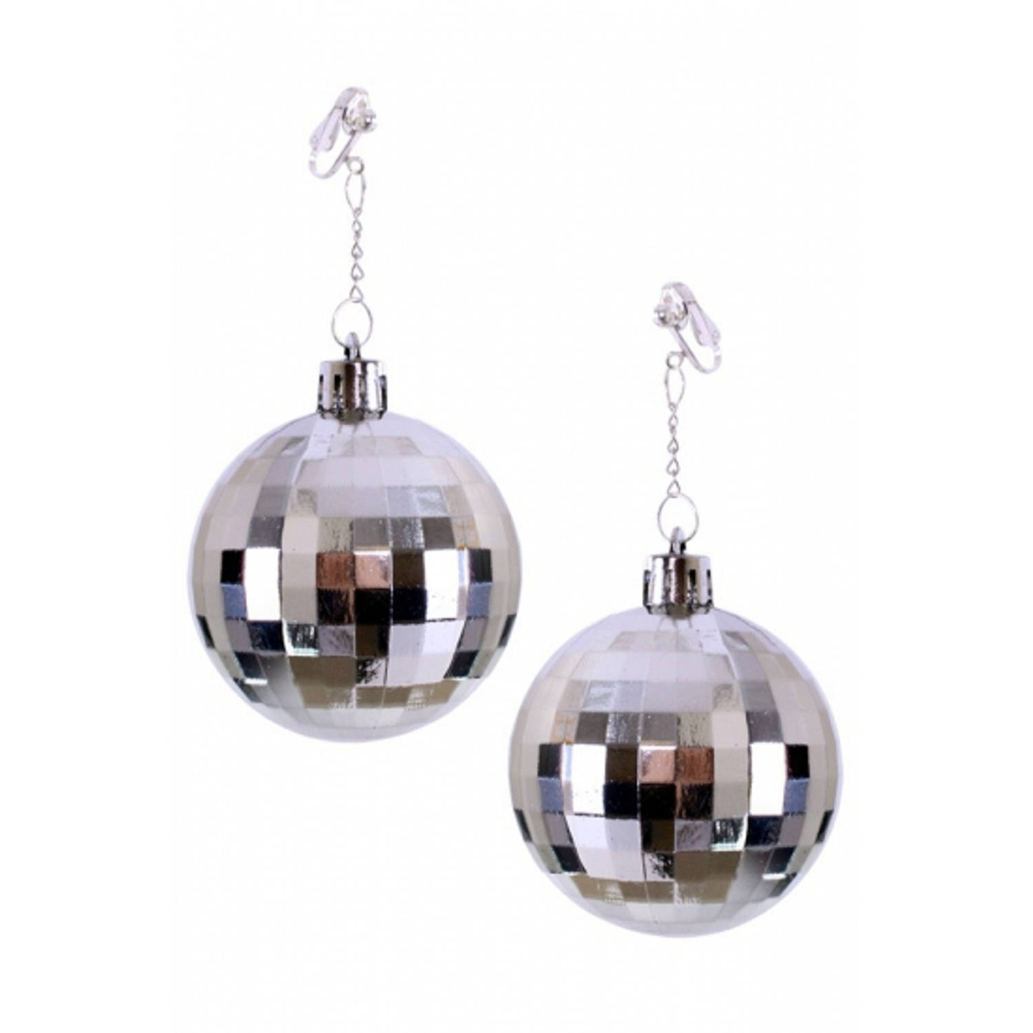 Zilveren discobal oorbellen - Jaren 70 thema sieraden verkleed accessoires | Blokker