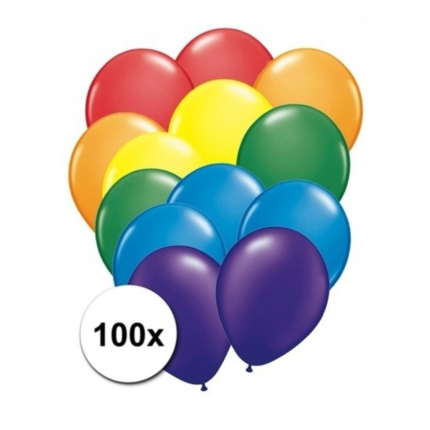 100 stuks regenboog ballonnen - Ballonnen