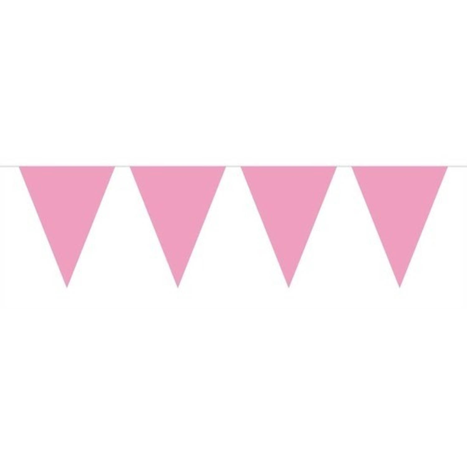 3x Mini Vlaggenlijn-Slinger 350 Cm Baby Roze Babyshower-Geboorte Meisje