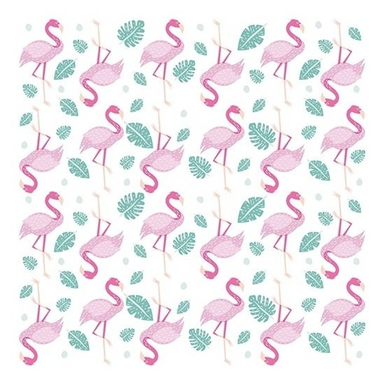 20x Flamingo thema servetten 33 x 33 cm Papieren servetten