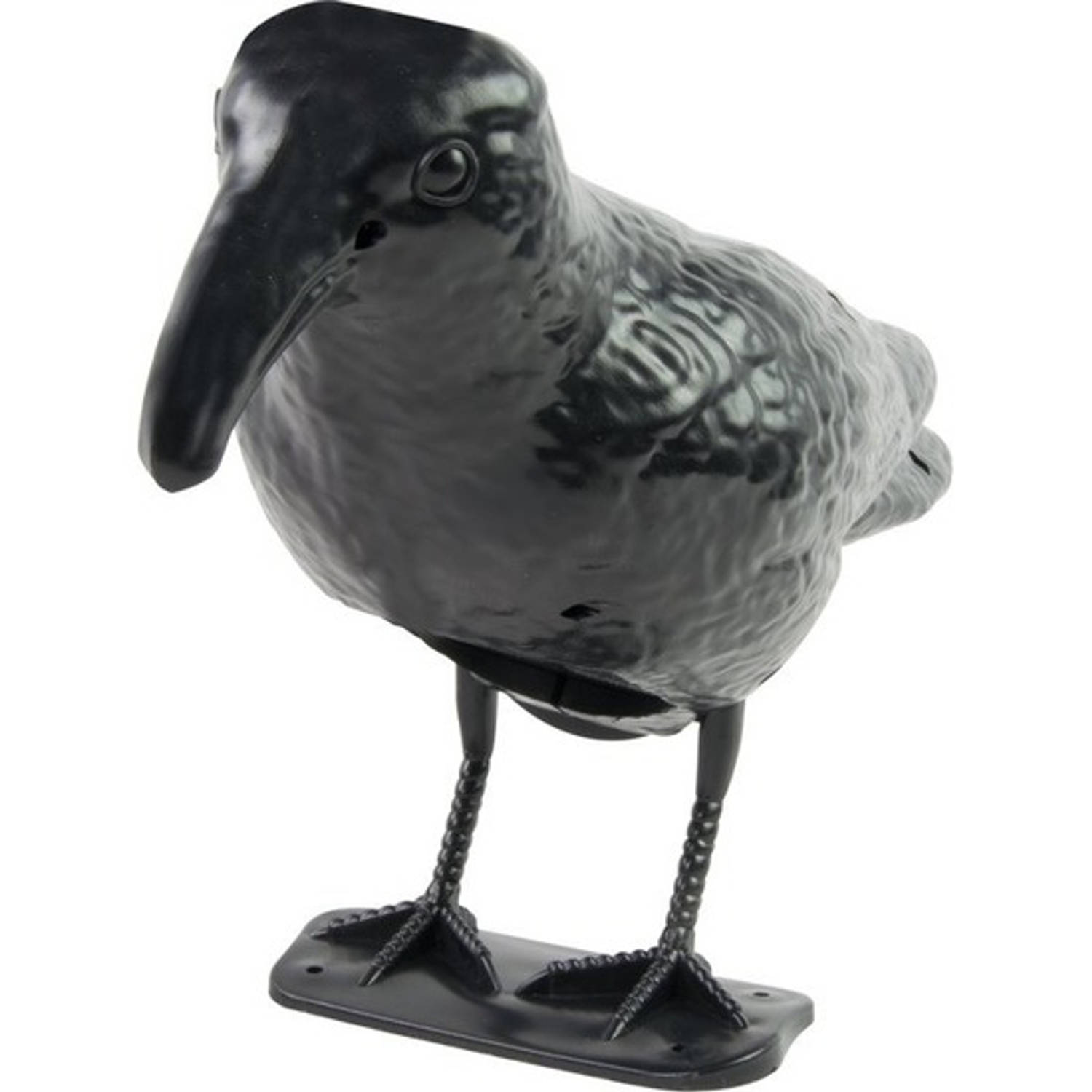 Zwarte kraai / raaf vogelverschrikker met sensor en geluid 34cm - Vogelverjagers
