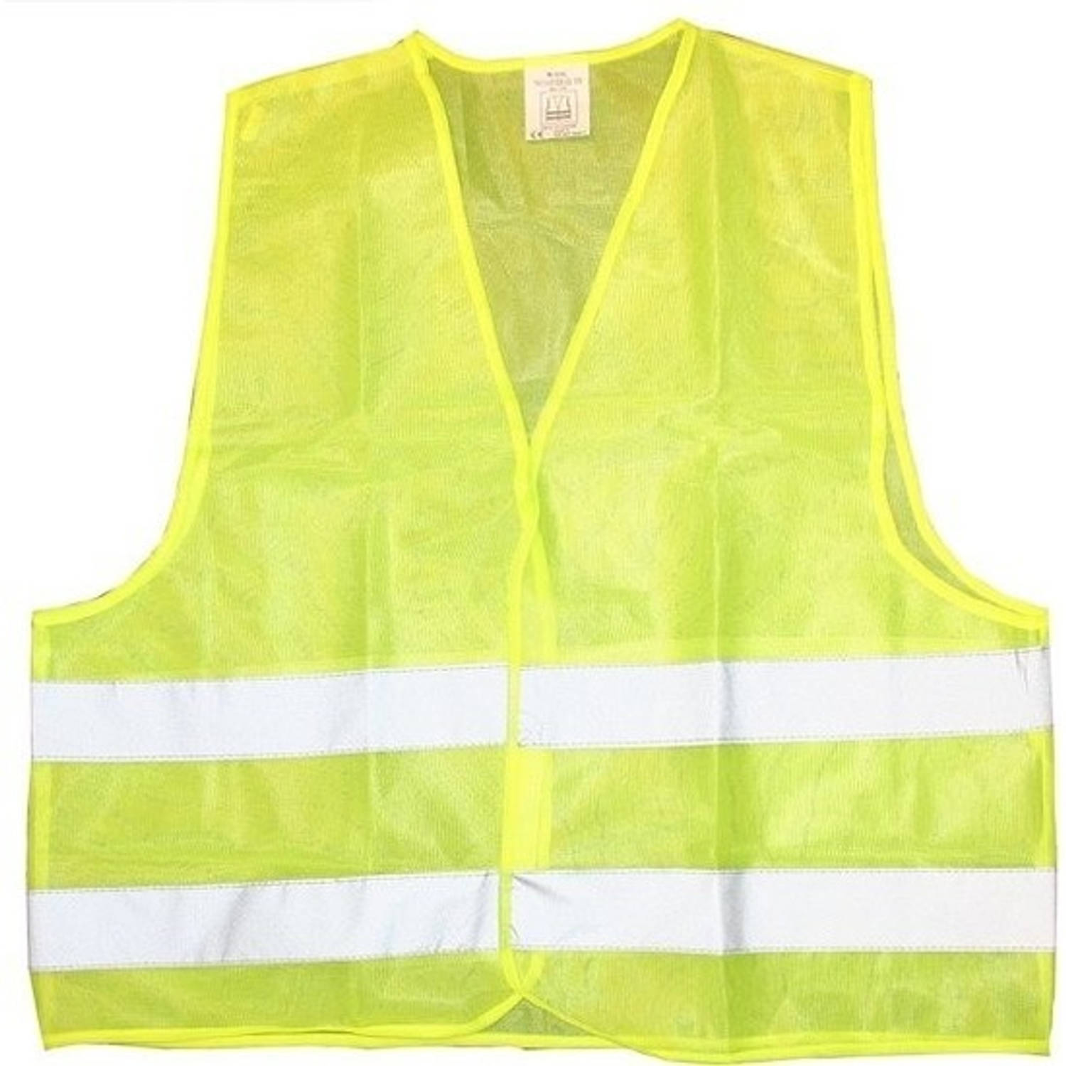 8x Veiligheidsvest fluorescerend geel voor volwassenen - Veiligheidshesje