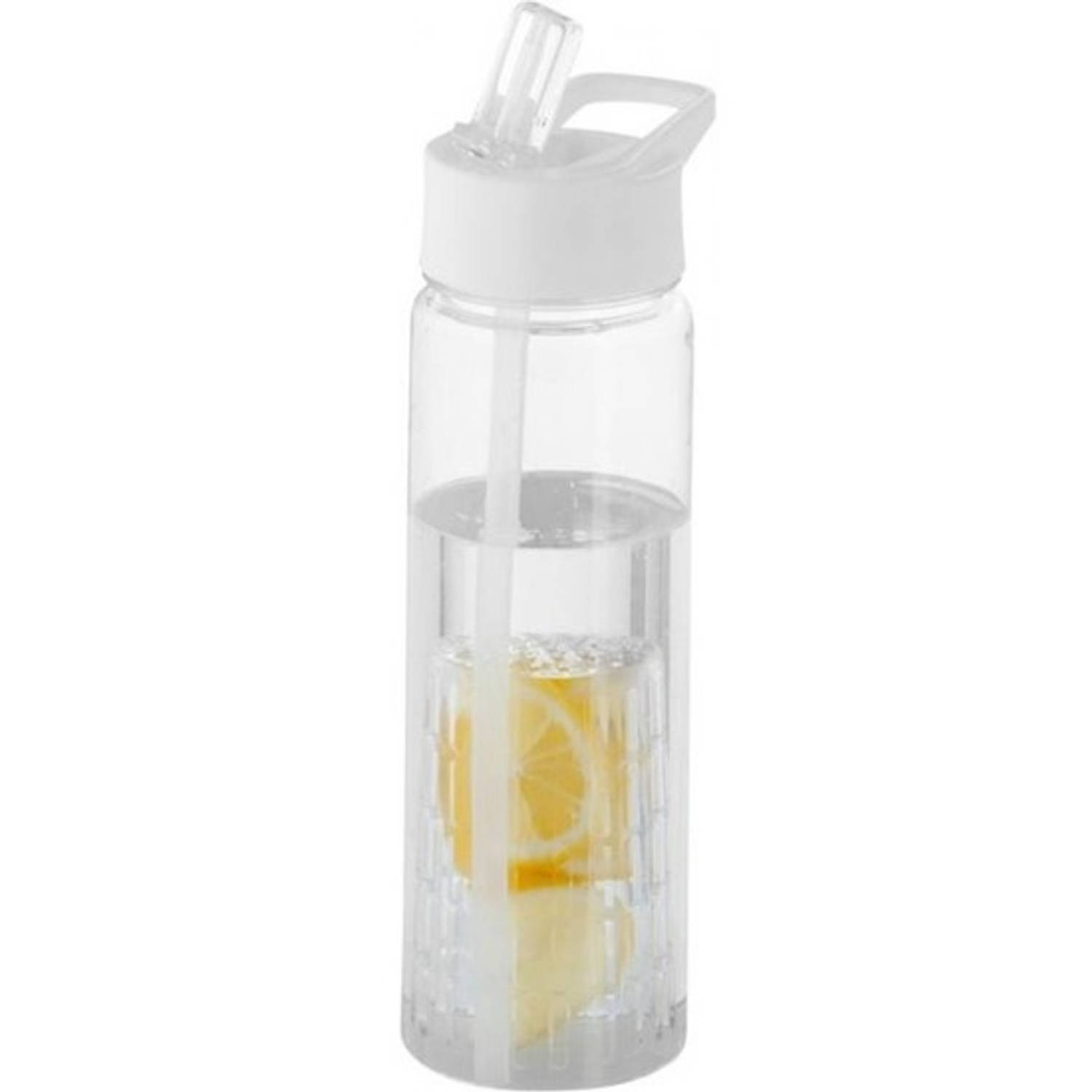 Drinkfles/waterfles Tranparant Met Wit Fruit Filter 740 Ml - Drinkflessen