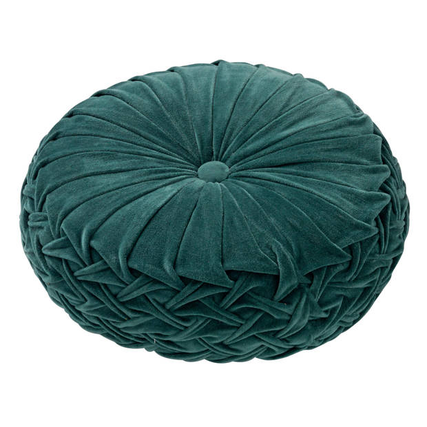 Dutch Decor - KAJA - Sierkussen rond velvet Ø40 cm - Sagebrush Green - groen