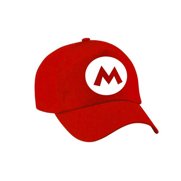 Verkleed pet / carnaval pet Mario rood voor jongens en meisjes - Verkleedhoofddeksels