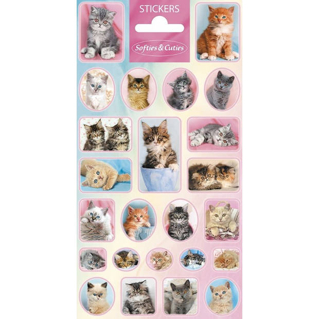 Funny Products stickervel Softies & Cuties Cats papier 24 stuks