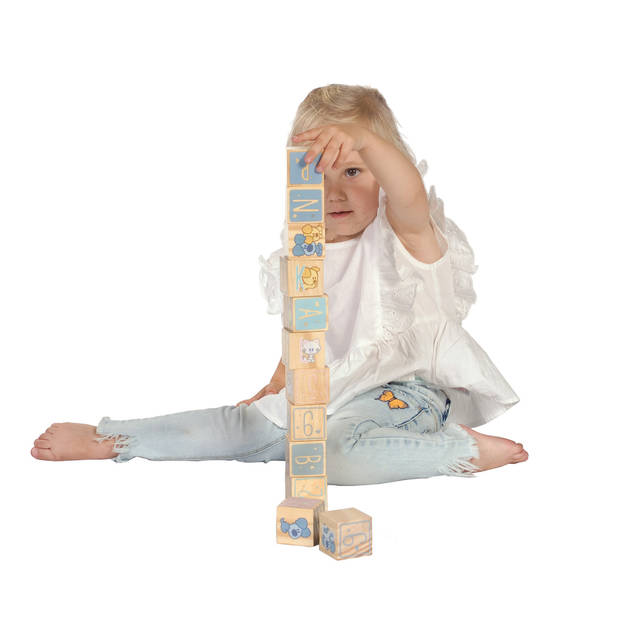 Rubo Toys houten blokken Woezel En Pip 4,5 cm 12-delig