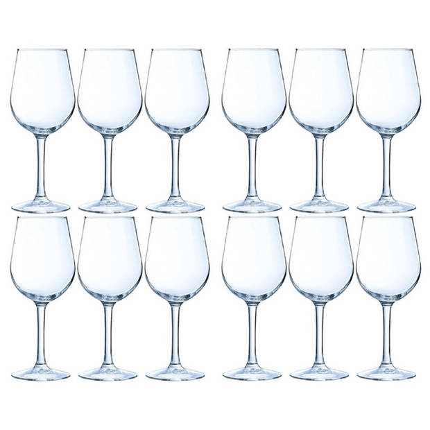 12x Luxe witte wijn glazen 270 ml - Wijnglazen