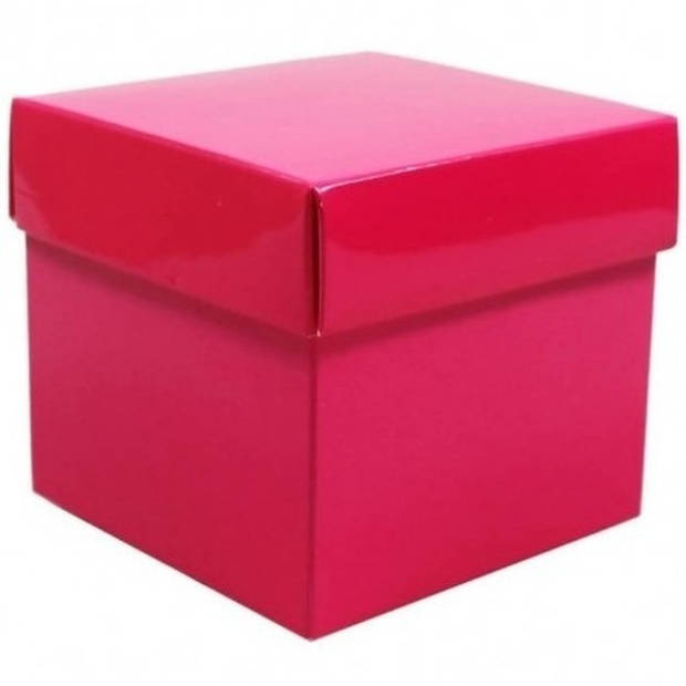 Losse roze cadeaudoosjes/kadodoosjes 10 cm vierkant - cadeaudoosjes
