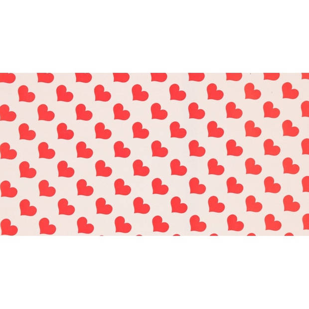 Bruiloft cadeaupapier rode harten print 200 cm - Cadeaupapier