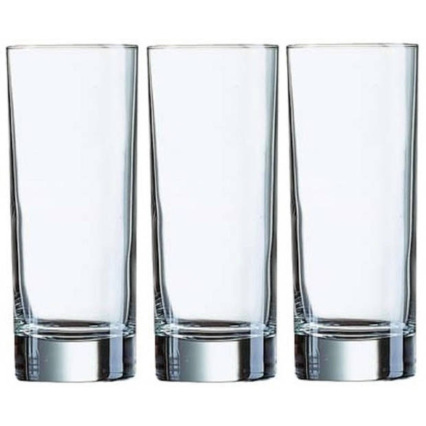 3x Longdrinkglazen 330 ml - 33 cl - Longdrink glazen - Water/sapglazen - Longdrink glazen van glas