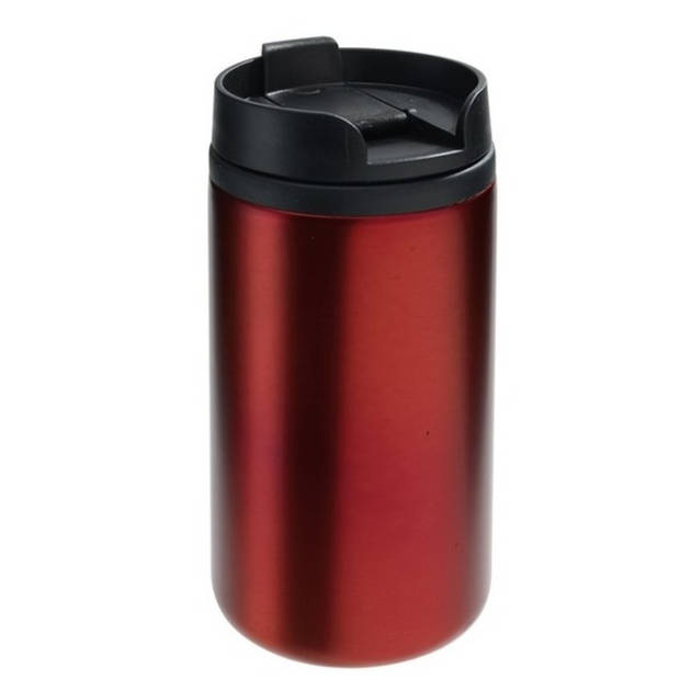 Thermosbeker/warmhoudbeker metallic rood 290 ml - Thermosbeker