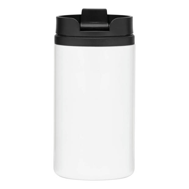 Thermosbeker/warmhoudbeker - metallic wit - 290 ml - Thermo koffie/thee isoleerbekers - Thermosbeker