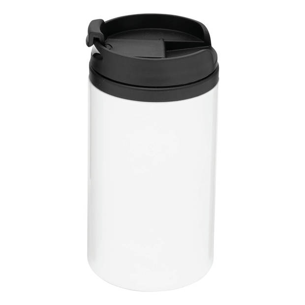 Thermosbeker/warmhoudbeker - metallic wit - 290 ml - Thermo koffie/thee isoleerbekers - Thermosbeker