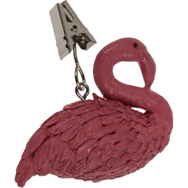4x Tafelkleed gewichtjes flamingos 6 cm - Tafelkleedgewichten