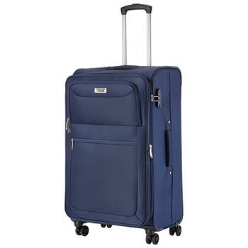 Travelz Softspinner TSA Grote Reiskoffer 77cm - Trolley 104+16 Ltr met expander - Blauw