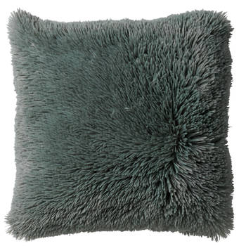 Dutch Decor - FLUFFY - Kussenhoes 45x45 cm - superzacht - effen kleur - Jadeite - lichtgroen