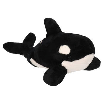 Zwart/witte orka knuffels 36 cm knuffeldieren - Knuffel zeedieren