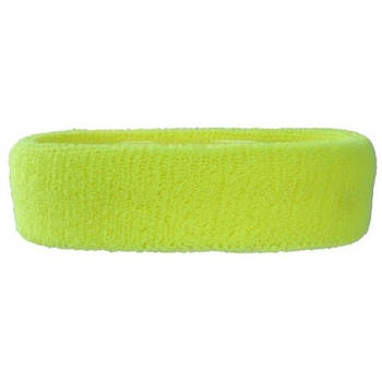 Neon gele hoofd zweetband voor volwassenen