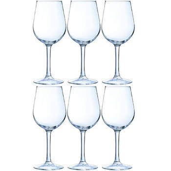 6x Luxe witte wijn glazen 270 ml - Wijnglazen