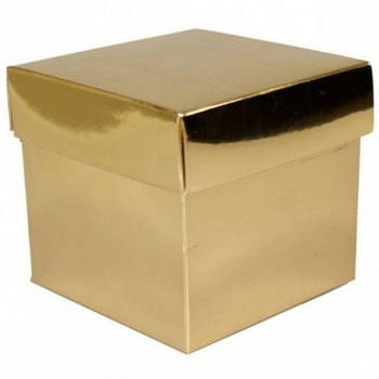 Losse gouden cadeaudoosjes/kadodoosjes 10 cm vierkant - cadeaudoosjes