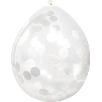 12x Transparante ballon witte confetti 30 cm - Ballonnen
