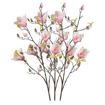 3x Roze Magnolia kunstbloem 105 cm - Kunstbloemen