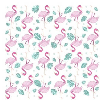 20x Feest servetten Flamingo 33 x 33 cm - Feestservetten