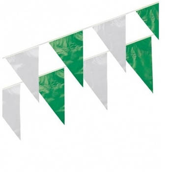3x Groen / wit vlaggenlijnen 10 meter - Vlaggenlijnen