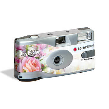 2x Bruiloft/huwelijk wegwerp camera met flitser en 27 kleuren fotos - Vrijgezellenfeest weggooi fototoestel