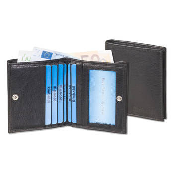 Rimbaldi Kleine Leren Portemonnee met RFID bescherming - Extra Compact - Zwart