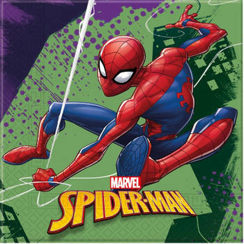 40x Marvel Spiderman servetten 33 x 33 cm kinderverjaardag - Feestservetten
