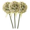 3 x Kunstbloemen steelbloem witte sierui 70 cm - Kunstbloemen