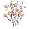 3x Roze Magnolia kunstbloem 105 cm - Kunstbloemen