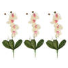 3x Nep planten roze/wit Orchidee/Phalaenopsis binnenplant, kunstplanten 44 cm - Kunstbloemen