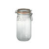 2x Luchtdichte weckpot transparant glas 1.5 liter - Weckpotten