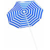 Luxe Zonneparasol - Inklapbare Strandparasol Parasol Voor Terras/Tuin/Strand/Camping/Zwembad - Ø170 CM Groot - Blauw/wit