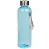 Drinkfles/waterfles lichtblauw met RVS schroefdop 550 ml - Drinkflessen