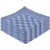 18x Blauwe keukendoek / theedoek met blokjesmotief 65 x 65 cm - Theedoeken