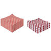 9x Rode keukendoek / theedoek met blokjesmotief 65 x 65 cm / 50 x 50 cm - Theedoeken